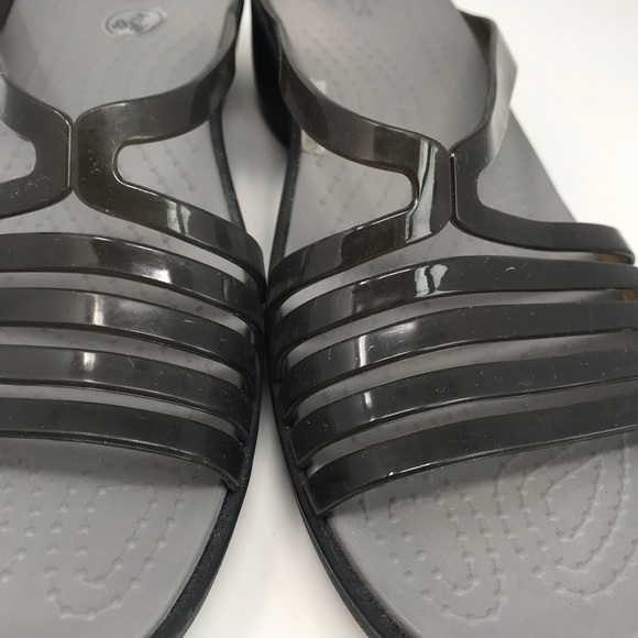 Crocs Isabella Mini Wedge Sandal Black/Smoke - Picture 4 of 8